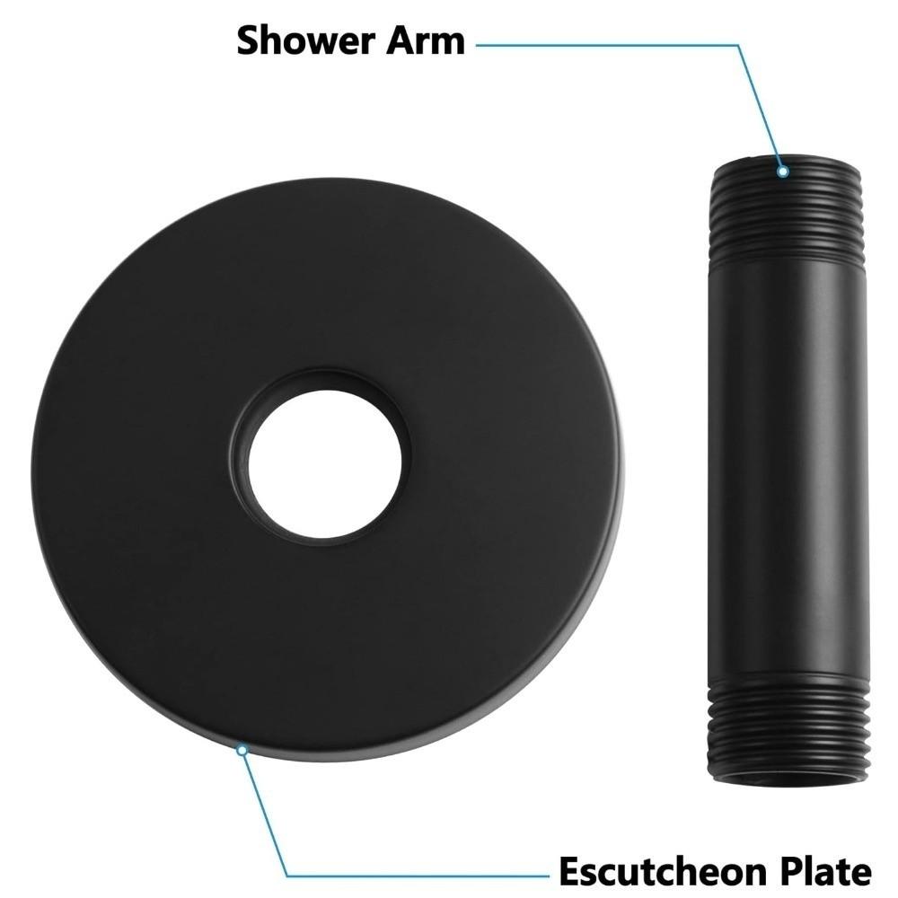 10cm Ceiling Shower Arm with Flange Ceiling Mount Shower Wall Pipe Rainfall Straight Shower Ceiling Rod Faucet Replacement