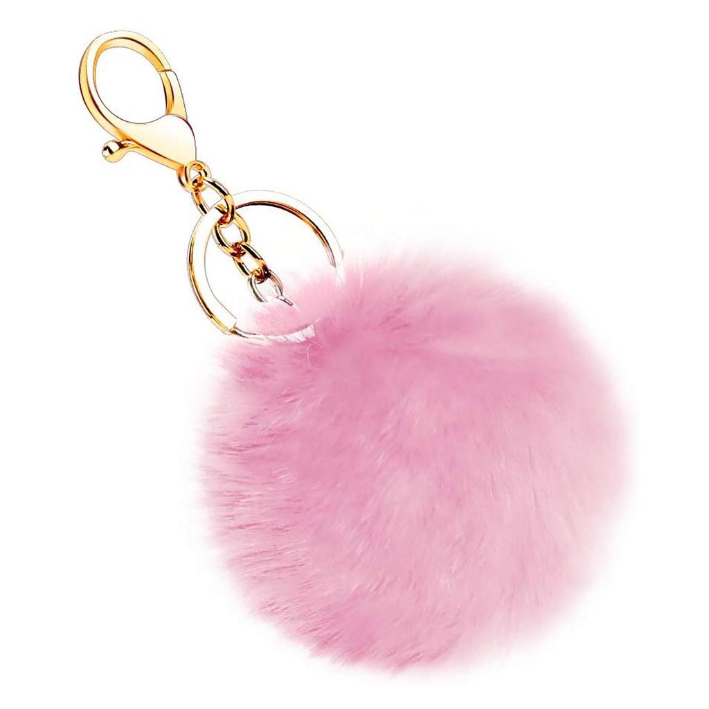 Ball Key Chain Bag Plush Car Key Ring Automobile Metal Key Pendant