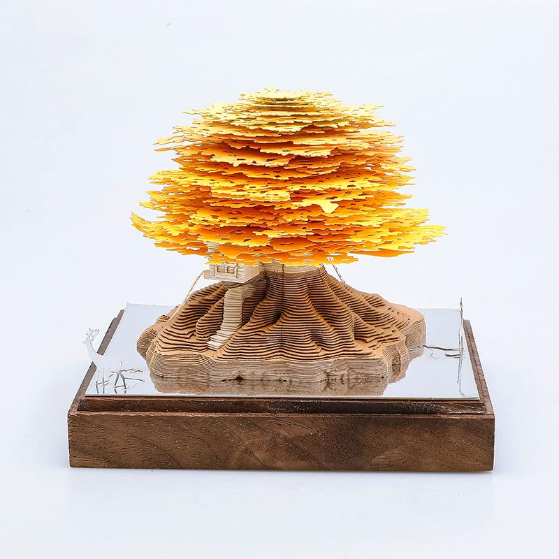 3D Stereoscopic Sticky Note Sculpture 2026 Calendar: Creative Tear-off Convenience Pad and Desktop Ornament