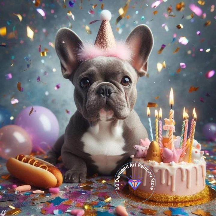 Cute French Bulldog Animal Diamond Painting Kit 5D DIY Dog Diamond Embroidery Cross Embroidery Handmade Art Gift Home Decoration