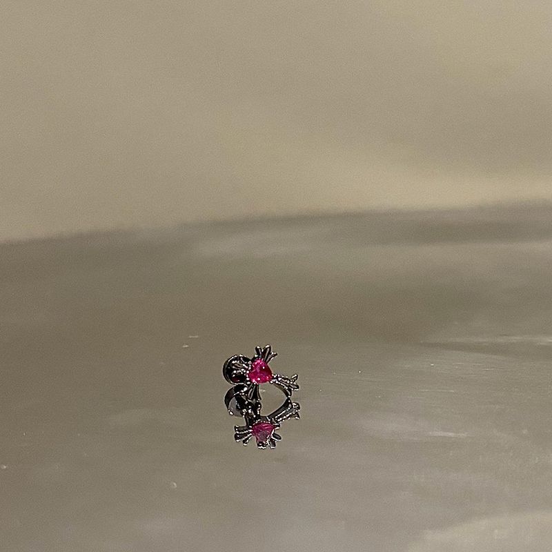 

Ringring Store Extremely Small Medical Titanium Steel Ear Bone Stud Dark Red Cross 1