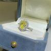 Yellow Drop Moissanite Pear Shape Engagement Ring - European & American Style Women's Colored Diamond Ring