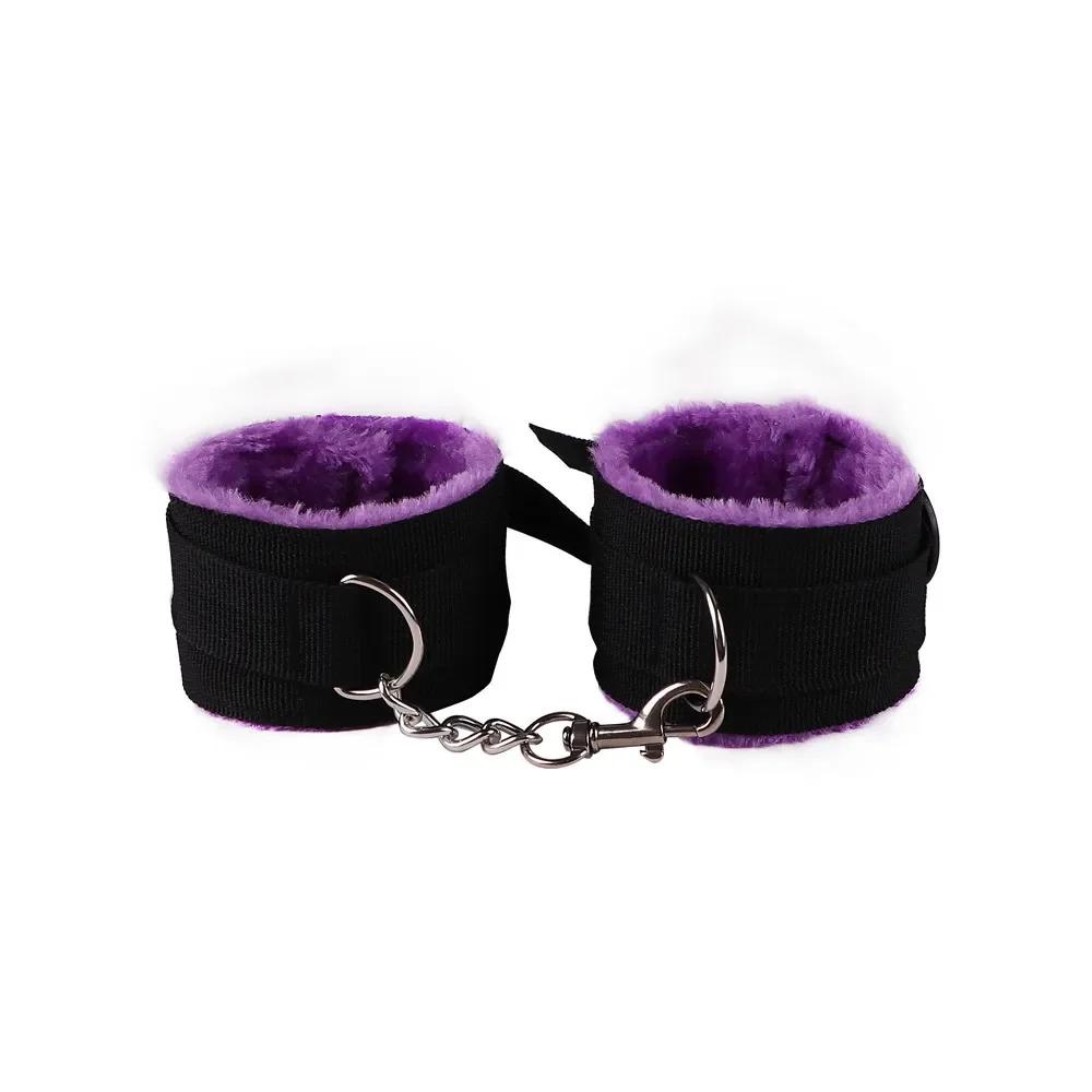 Adjustable Bdsm Sexy Prop Plush Handcuffs Foot Cuffs Bondage Slave Exotic Accessories Sex Toys for Couples Adults Sexy Games