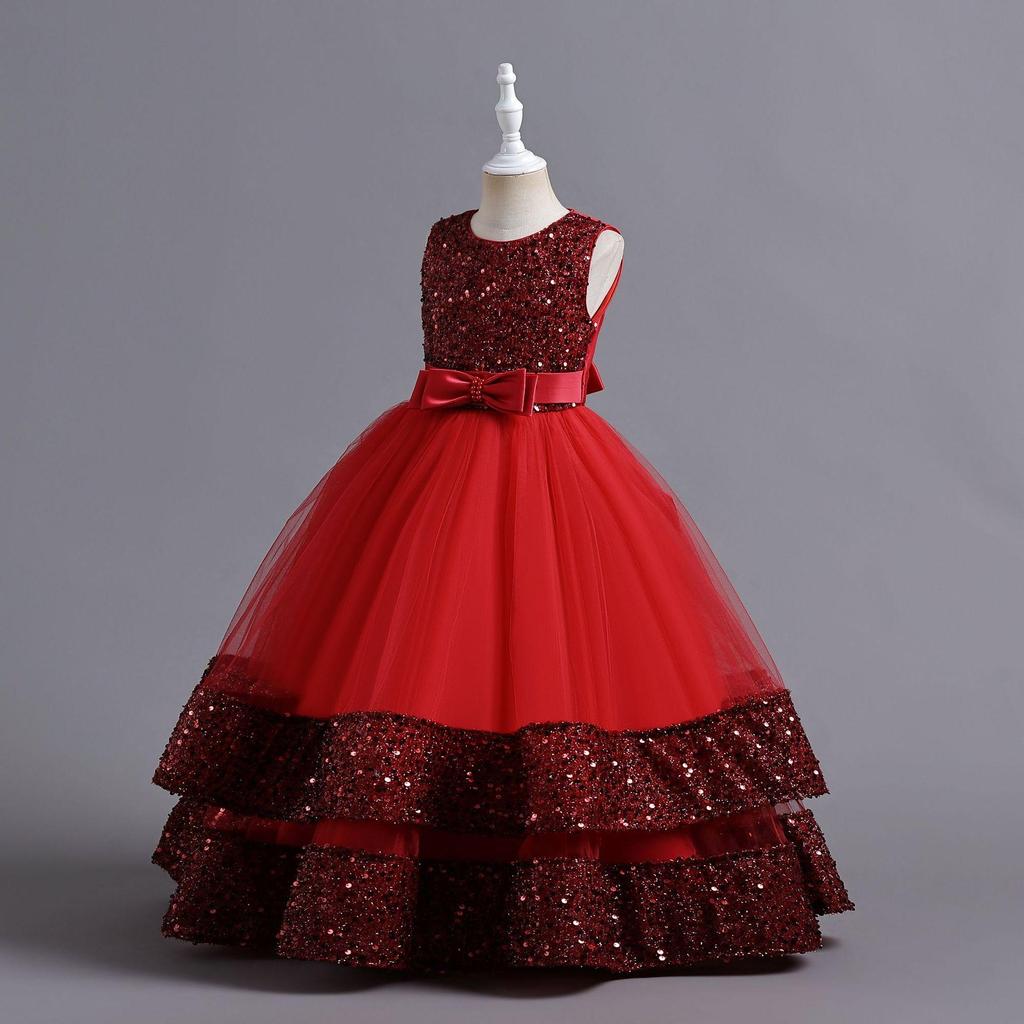 Beautiful Children Girls Evening Dress Kids Costume Pageant Lace Princess Dresses Flower Girls Dress Elegant Wedding Dress