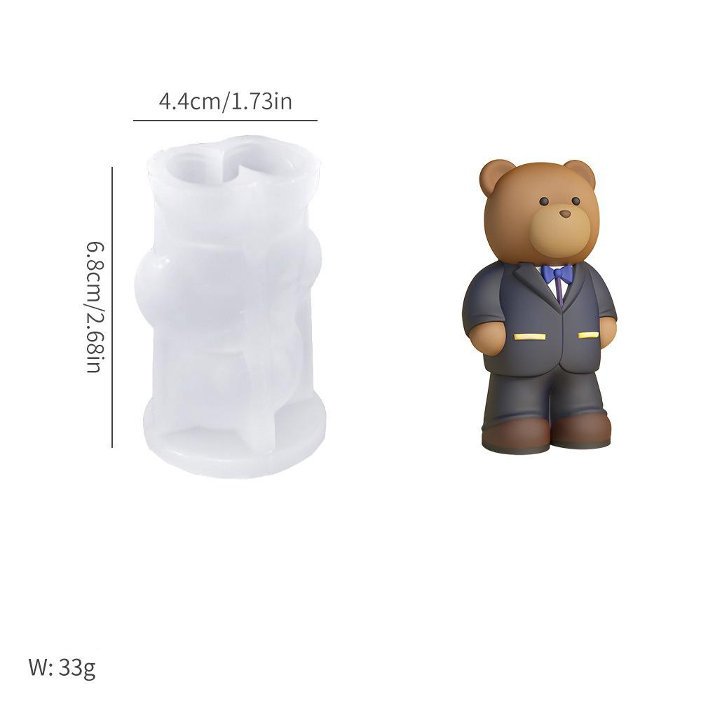 

3D Милая форма из силикона в виде медвежонка Сделай сам подарок на День святого Валентина Форма для гипсовых украшений Форма для свечей в виде медведя Форма для торта