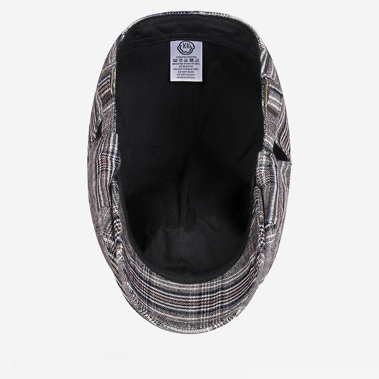 Four Seasons Baumwolle Streifendruck Schiebermützen Flache Schirmmütze Männer und Frauen Malermütze