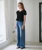 DEHEVE Ribbon Smocked Blouse [Black]