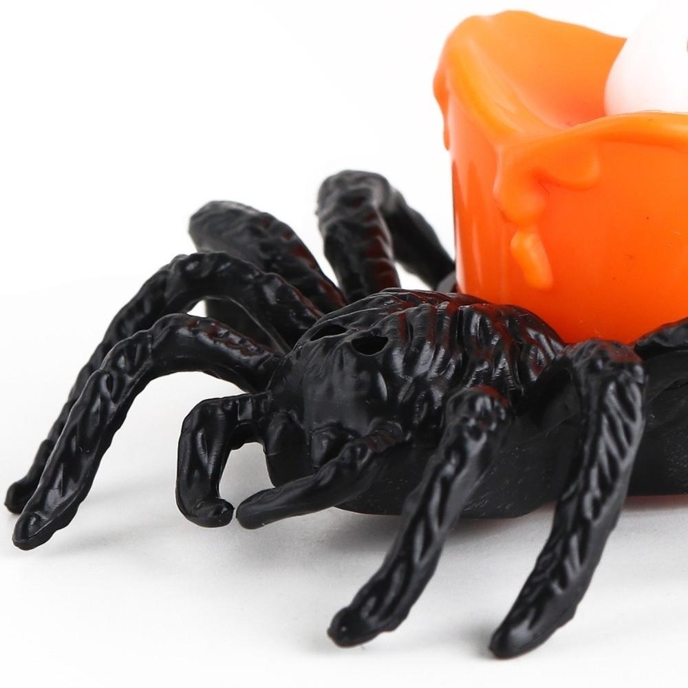 Plastic Spider Pumpkin LED Light Crawly Electronic Candlelight  Halloween Party