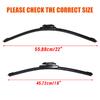 Car Wiper Blades for Top Lock Pinch Tab 15mm Windshield Window Front Wiper Arm Premium All-Season Frameless Auto Rain Snow Cleaner Replacement-2Pcs