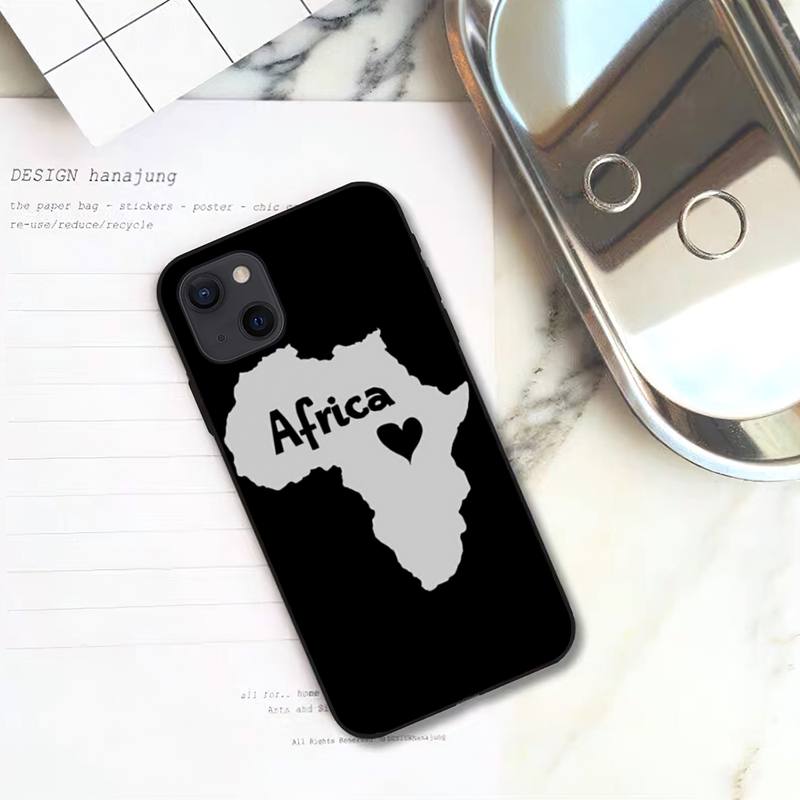 Africa Map Geogra Phone Case For iPhone 11 12 Mini 13 14 15 Pro XS Max X Plus SE XR Shell