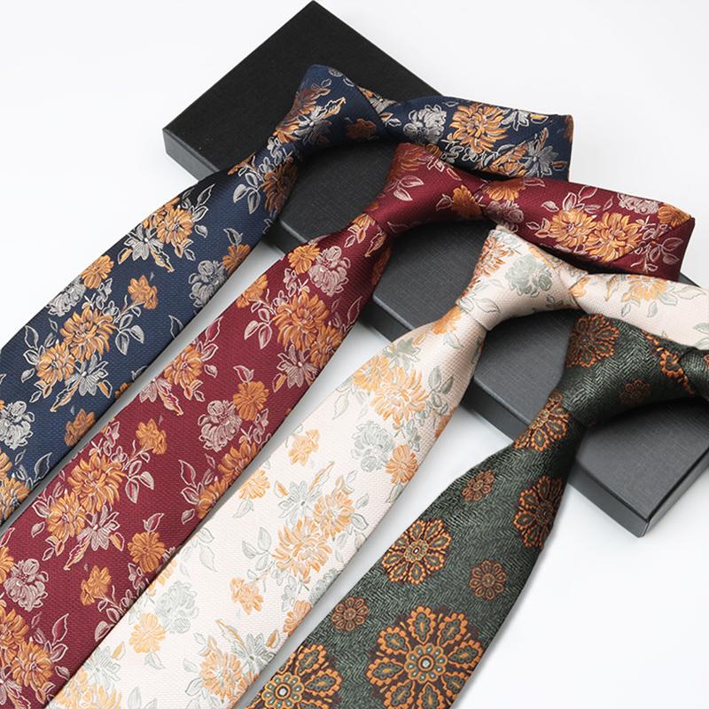 1 Stück Business Formelle Krawatte mit Botanischer Stickerei Handgefertigte Seidenkrawatte mit Floralem Paisley-Design 148x8cm