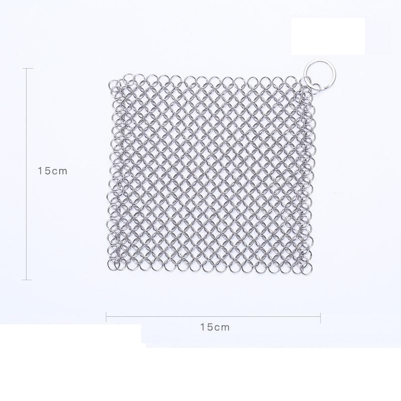 

Кільце для чищення кухні Очищувач з нержавіючої сталі Сітчастий скрабер-ланцюжок Щітка для сковороди Сітка для посуду Побутовий посуд Багаторазова сітка для миття Інструмент для чищення 6inch-Square білий