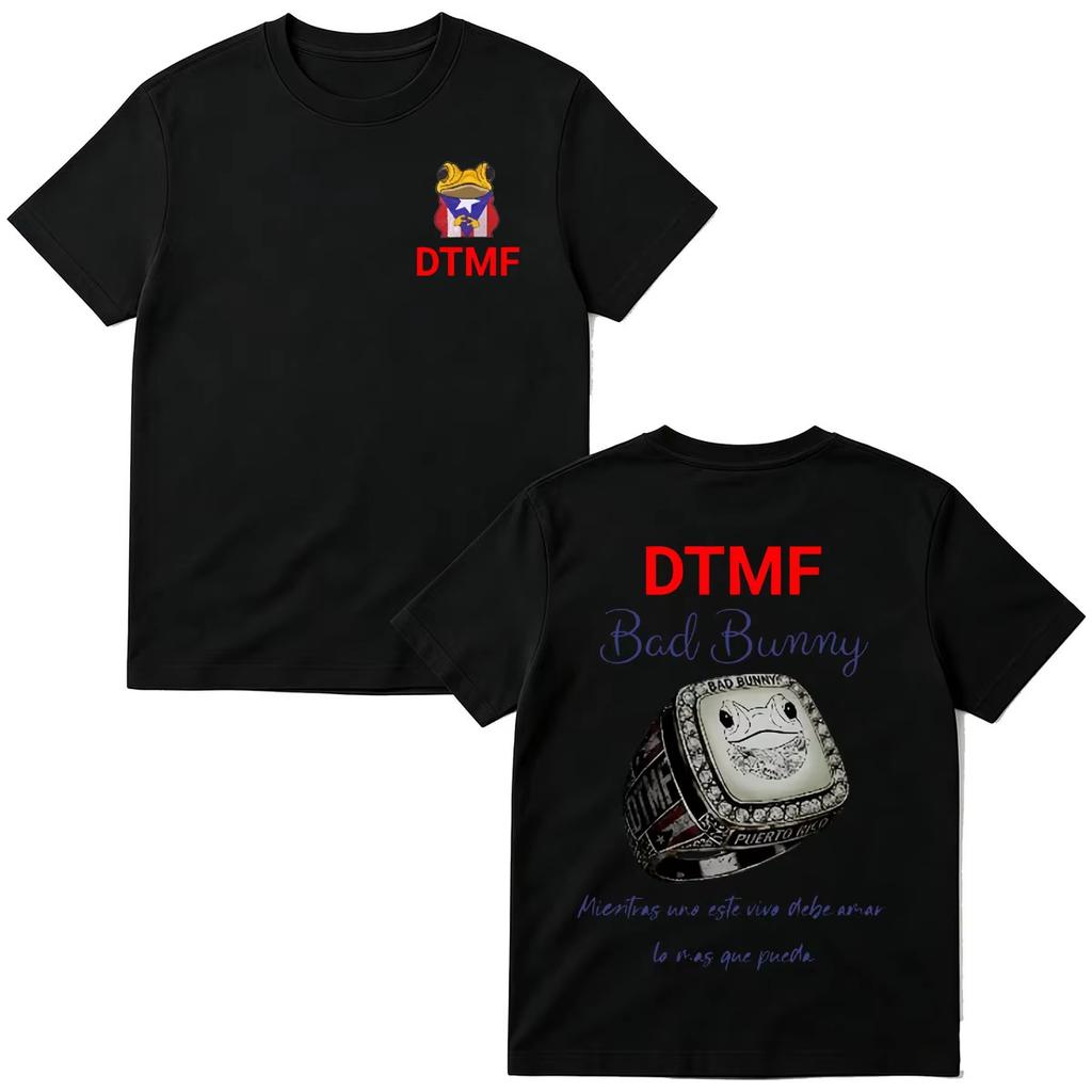Rapper Bad Bunny Debi Tirar Mas Fotos DTMF Unisex Fashion Hip Hop Loose Short Sleeve Streetwear Tshirt