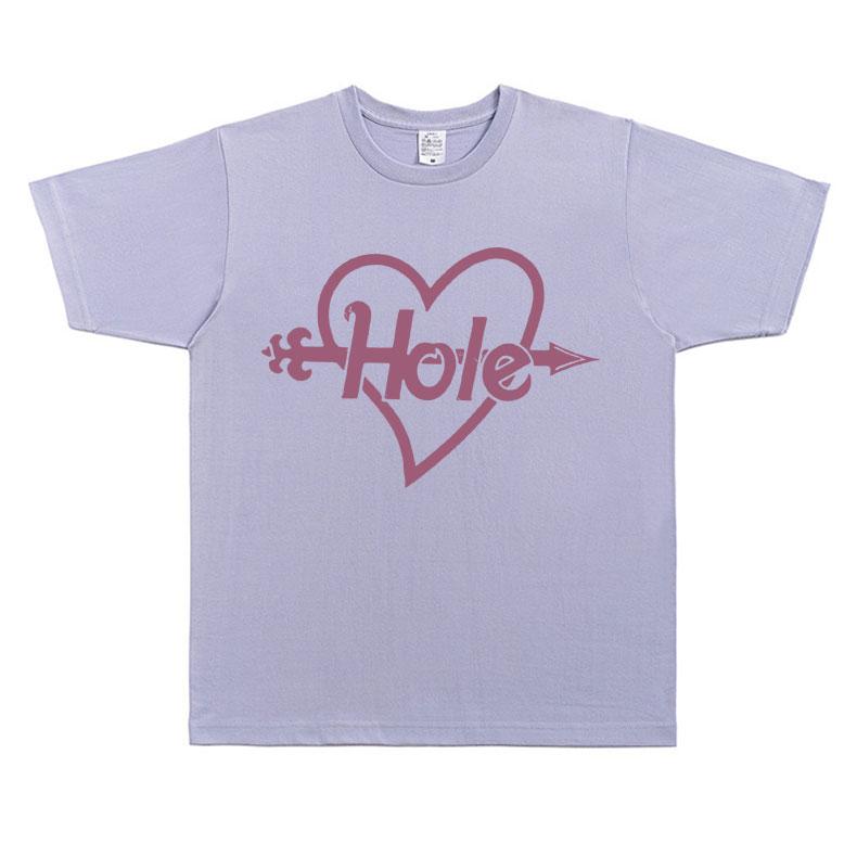 Alternative Rock Band Hole Pink Heart and Arrow Graphic Print T-shirt Courtney Love T-shirts Men Women Gothic Oversized T Shirts