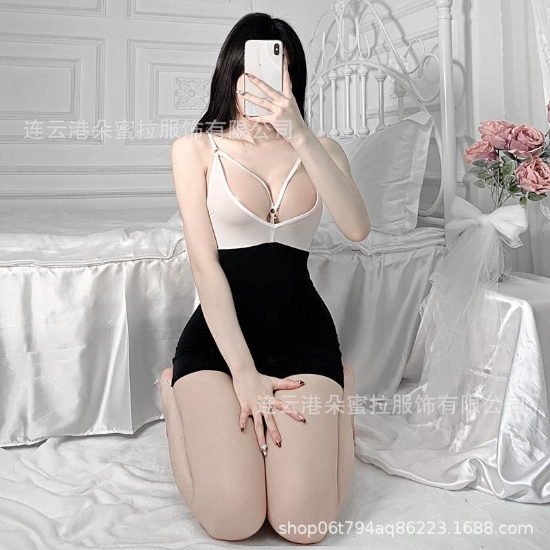 Domila Sexy Ice Silk Transparent Tight Nightclub Beauty Chest Lace-up Short Skirt Princess Ktv Mini Small Skirt Hip-length Skirt