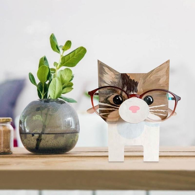 Handmade Wooden Carved Animal Eyeglass Holder Sunglasses Display Stand Home Office Desk Decor Christmas New Year Gift