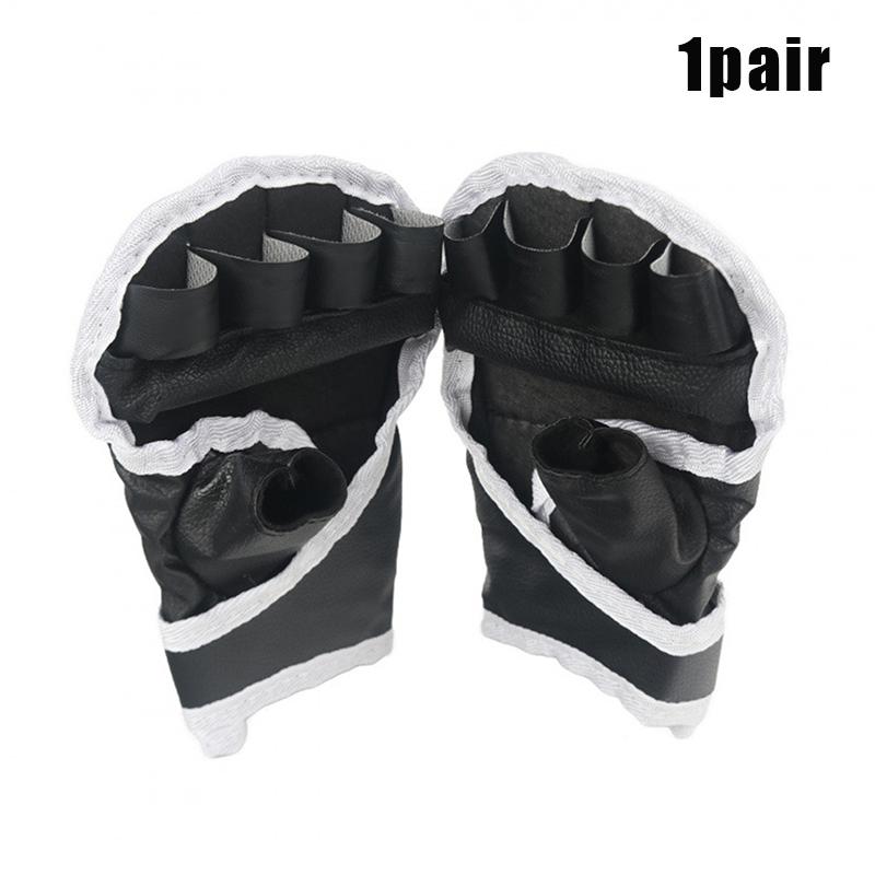 Tréningové boxerské rukavice s polovičným prstom Čierne 1/2 Pár Bezprstové rukavice Na bojový fitness cvičenie Protišmykové Športové boxerské rukavice 1 pair