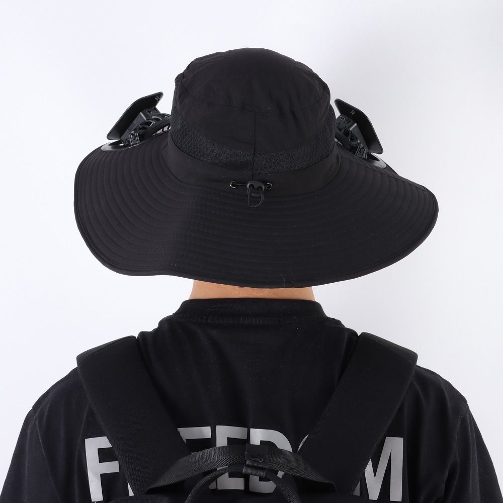 Breathable Outdoor Wide Brim Sun Hat UPF 50+ Wide Brim Solar Fan Hat  for Men Women