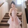 Evening Dress Women's Light Luxury Niche 1011 New Banquet Temperament Host Pink Evening Dress Engagement Toast