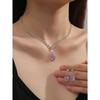 Bright Diamond Zircon Water Drop Necklace Earrings Wedding Jewelry, Shooting Jewelry Set