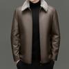 Leather Jacket Men's Leather Down Jacket Leather Jacket Business Casual Middle-aged Dad Soft Leather Jacket Jacket