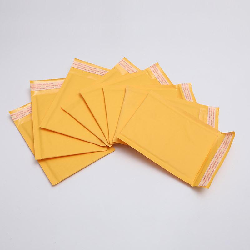Yellow Kraft Shockproof Bubble Envelope – Pressure-Resistant Clothing Packaging Bag.