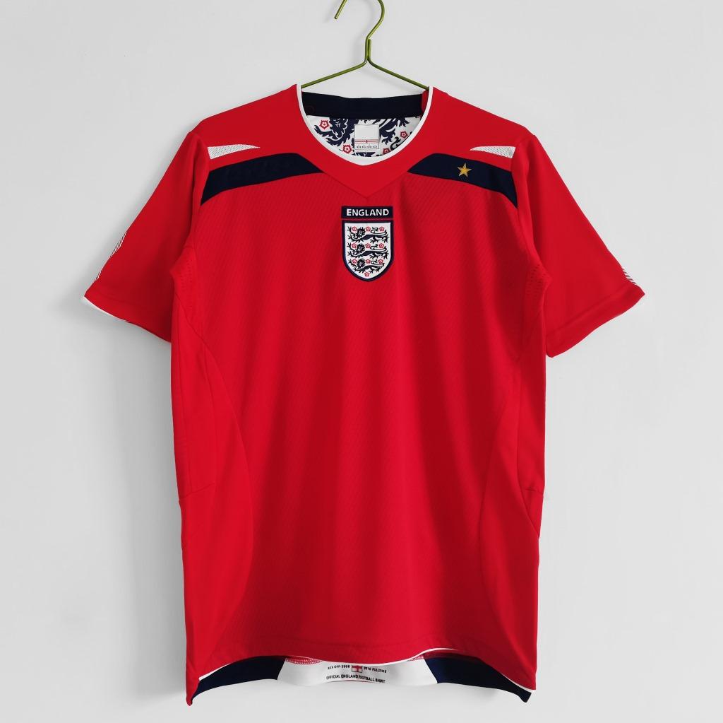Vintage jersey 0810 England away red classic retro short-sleeved jersey top sports casual football jersey S красный