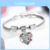 Crafted Family Members Inlaid Colorful Rhinestone Love Heart Bracelet Gift**