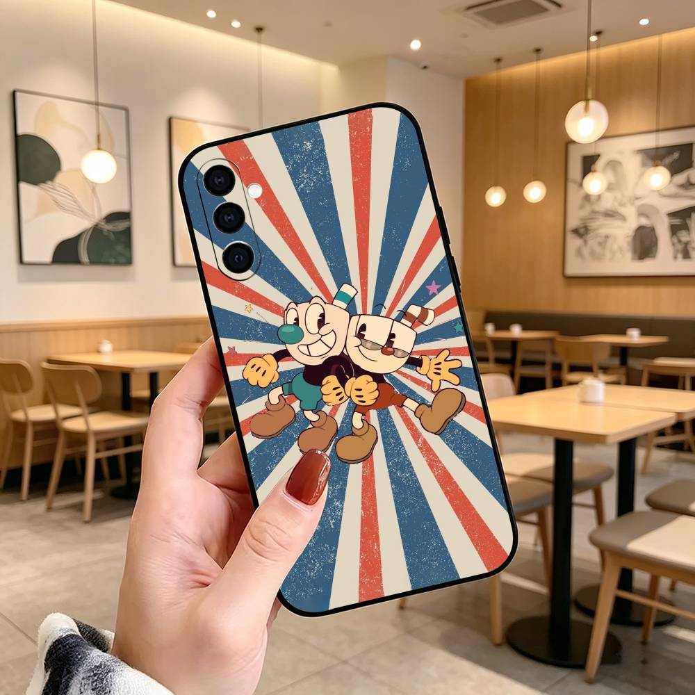 P-Popular C-Cuphead Game  Phone Case For Samsung Galaxy A73,A72,A71,A70,A53,A52,A51,Soft Silicone Black Cover
