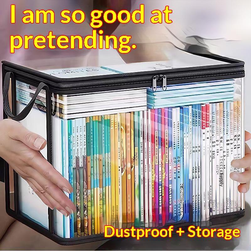 Large Clear PVC Storage Box with Flip Top Lid Window Multipurpose Transparent Organizer for Toys and Home Storage