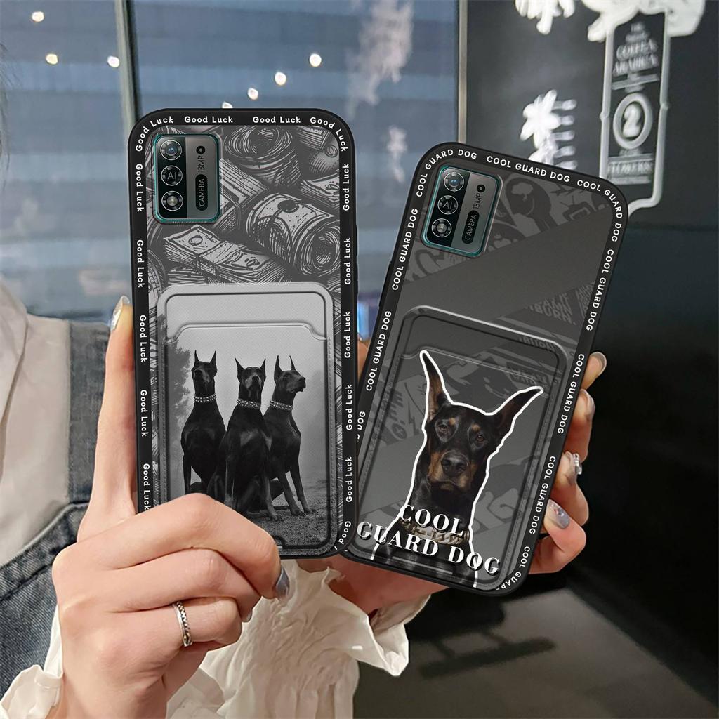 Anti-dust Durable Phone Case For ZTE Blade A52 Lite Card Slot Cartoon Full Wrap Shockproof Waterproof Graffiti Silicone