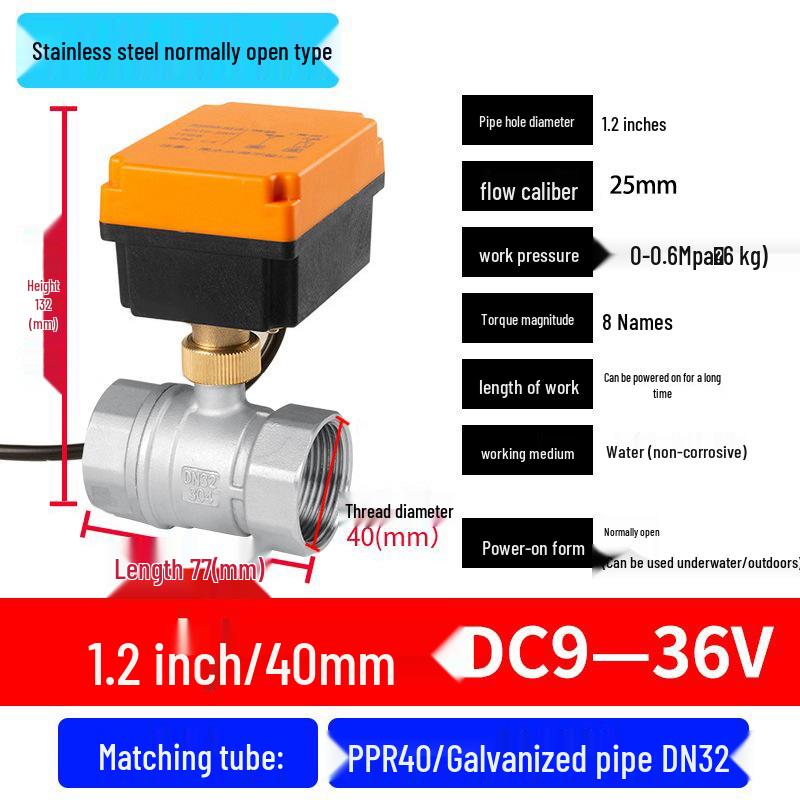 Mini Electric Ball Valve: Two-Way Threaded, Underwater & Waterproof, 220V/24V/12V