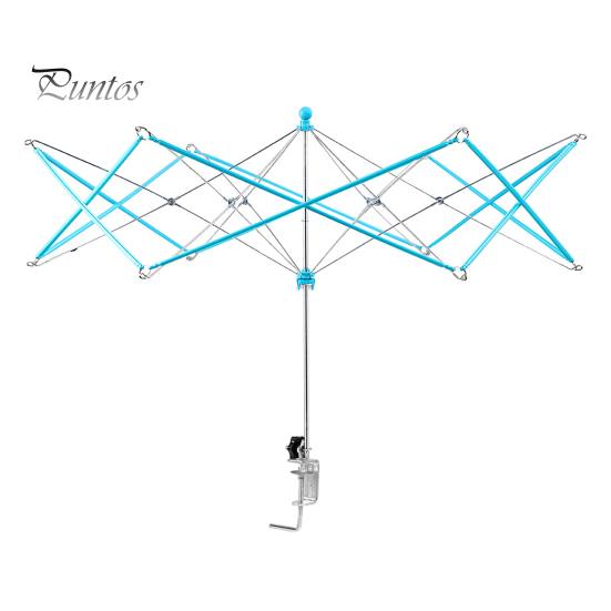 Yarn Swift Foldable Metal Yarn Winder Portable Umbrella Yarn Ball Swift Skein Holder with Table Clamp for Knitting Crochet Supplies