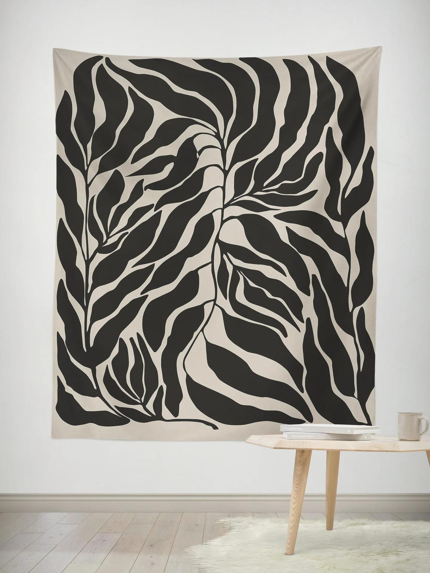 

Простой растительный узор в виде листьев, гобелен для спальни, гостиной, украшения стены дома, гобелен 150x130cm