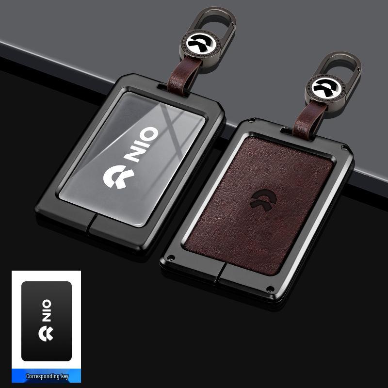 NIO Car Key Case for ES6/ES8/EC6 - Protective Shell with NFC Card Holder and Premium Buckle for Men and Women