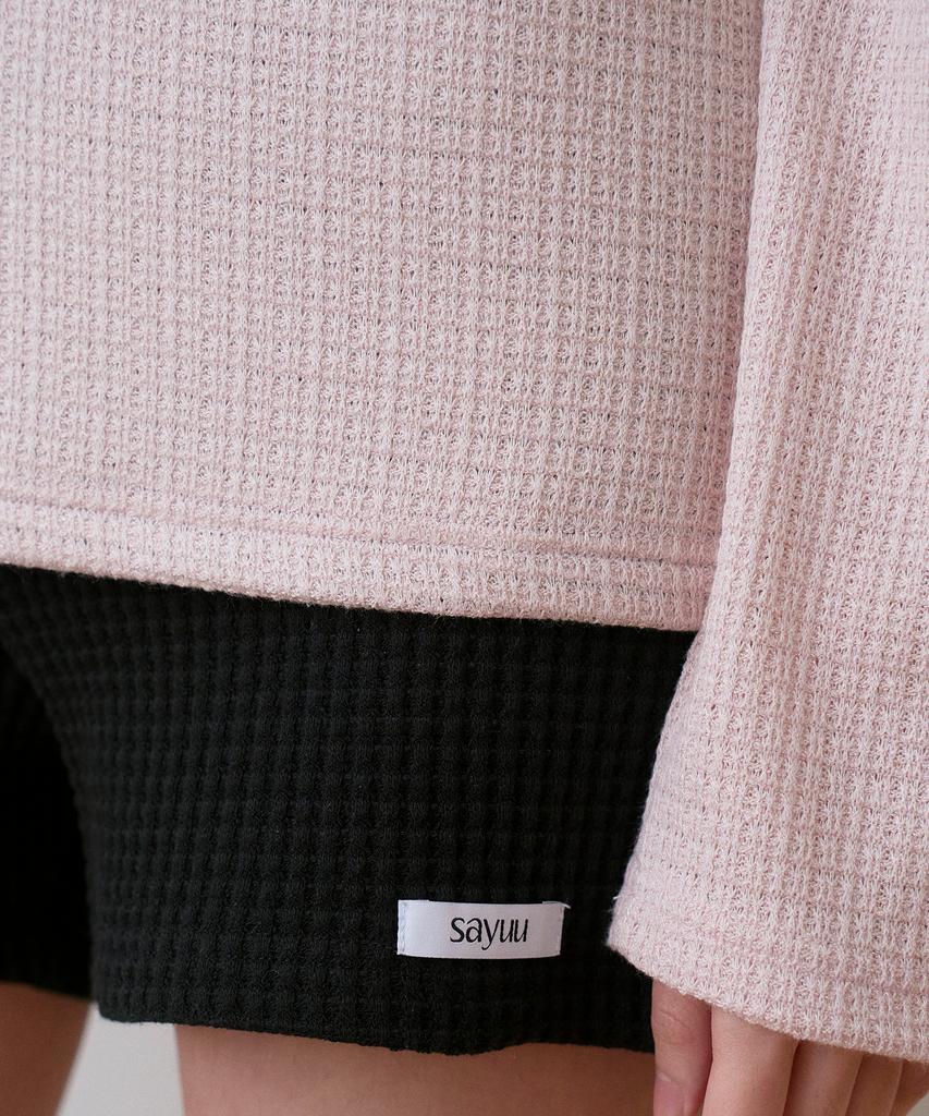 Sayu Soft Layered Henley Neck T-Shirt Dusty Pink