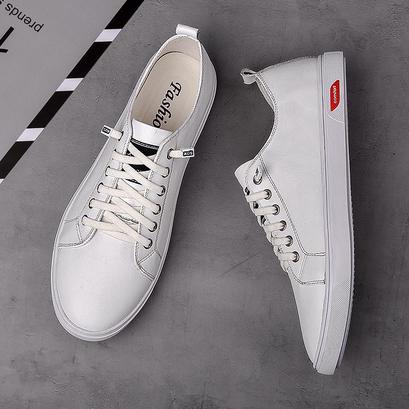 

Туфли из натуральной кожи мужские белые кроссовки весна осень легкие мужские повседневные дышащие нескользящие мягкие универсальные мужские туфли 44 белый