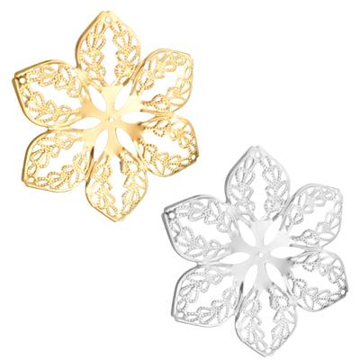 Set mit 100 dekorativen Metall-Filigranblumen für Scrapbooking, sortierte Farben, Verbinder, Schmuckherstellungszubehör