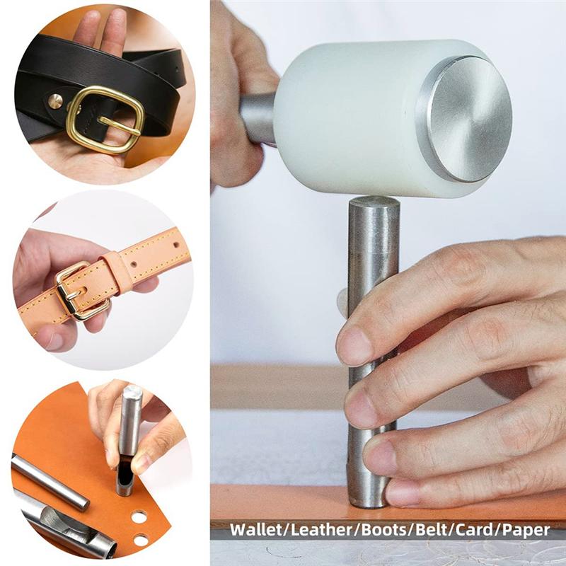 A20F-15Pc Hollow Punch Leather Hole Punch Cutter 0.5Mm-10Mm Round Punch Tool Set Leather Craft Working Kit For Leather,Watch
