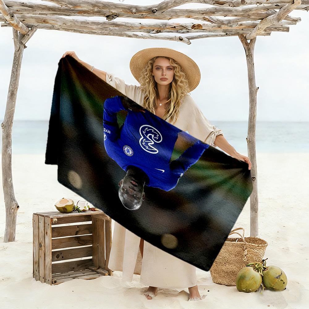 Soccer Player Action Beach Towel Soft Durable Quick-Dry Comfortable Lightweight Suitable for Sports, Travel, Swimming, Yoga, Bathroom, Beach, And Pool