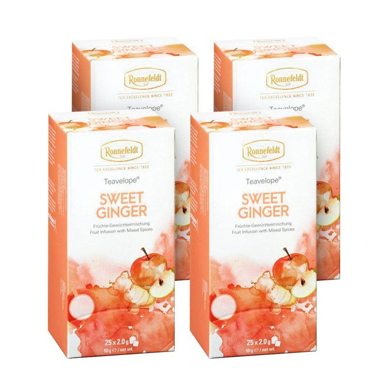 Ronnefeldt Sweet Ginger Herbal Tea 25 Tea Bags x 4 Pack