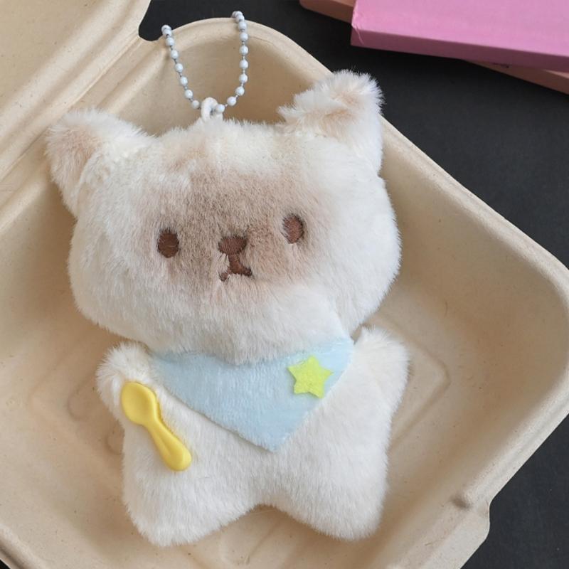 Cute Cats/Rabbit/Bear Keychain Plush Keychain Accessories for Backpacks,Bags,Purse,Phone,Car Keyring New Year Gifts