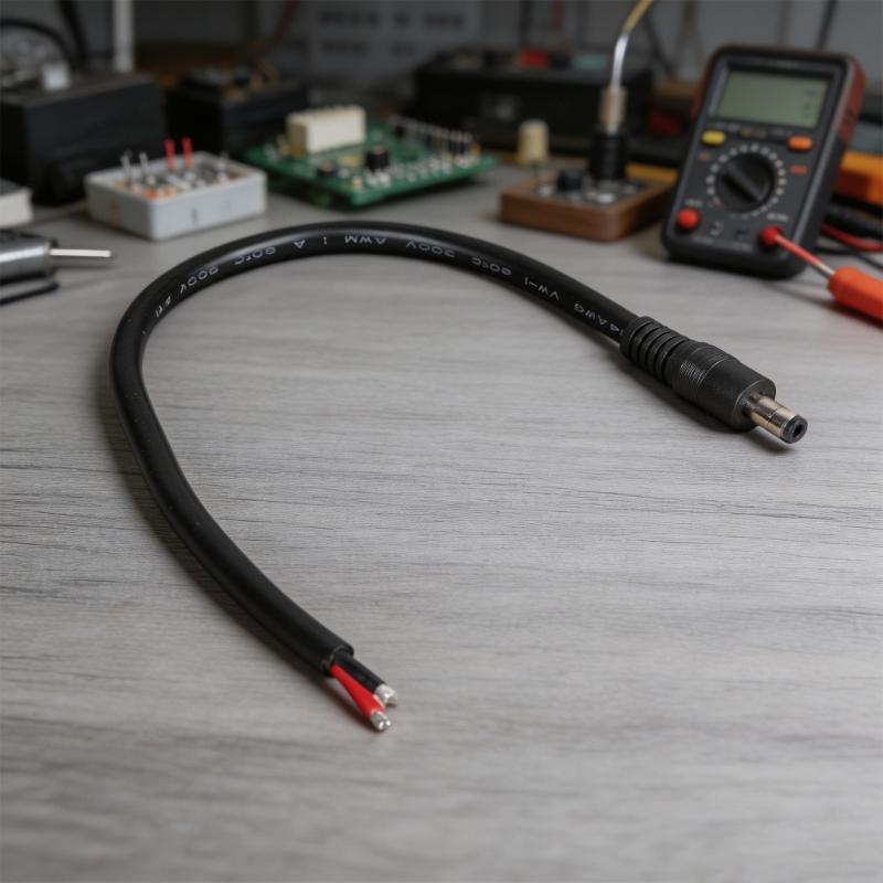 5.5mm x 2.1mm Male Connectors Cable Line Open End Power Cord With Tinned Ends For Electronics And DIY Projects