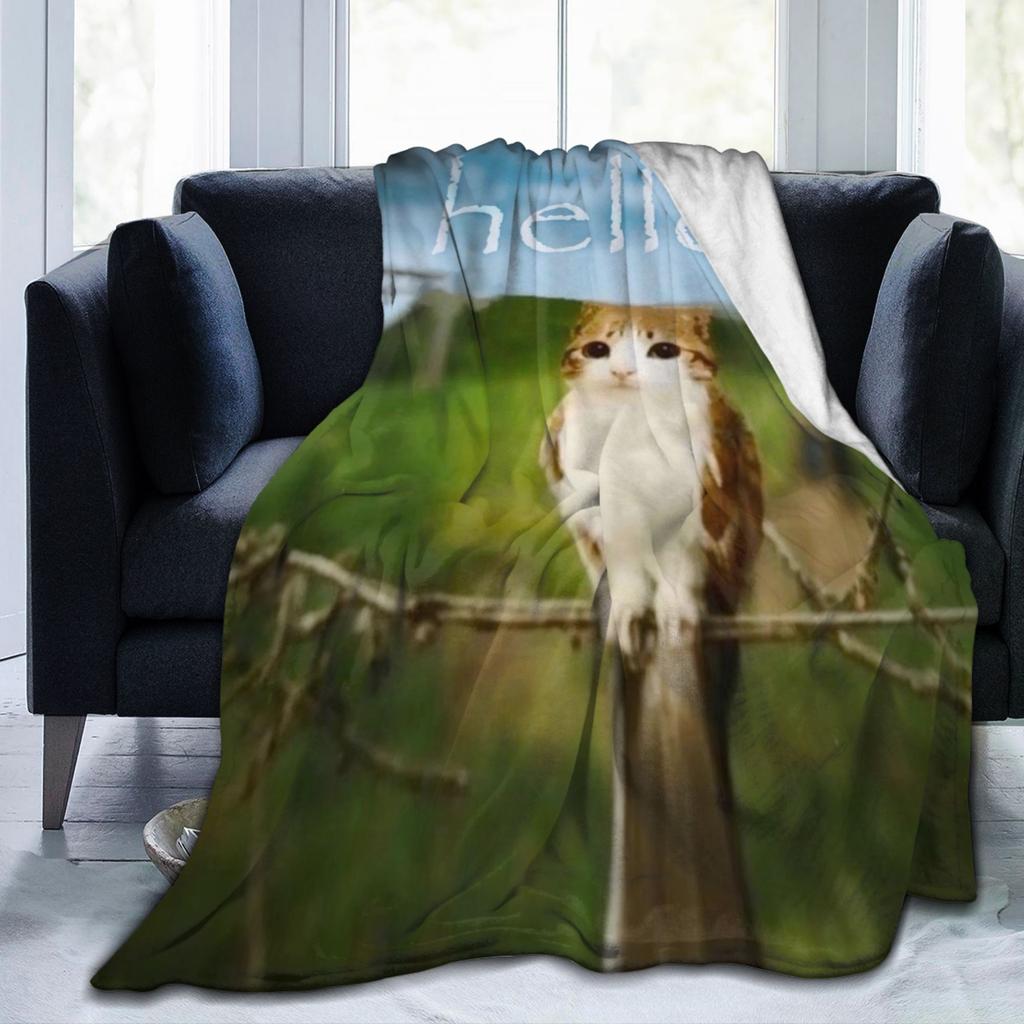 Hello Meowl CatOwl  Blanket Flannel Decoration  Multi-function Ultra-Soft Throw Blankets for Bed Couch Bedding Throws