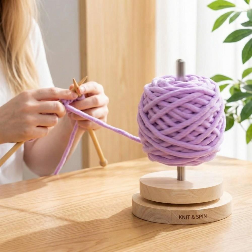 Wooden Yarn Rotating Tool Portable Thread Holder Auxiliary Tool Yarn Ball Holder  Crochet Work