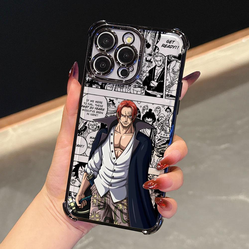 Anime O-One Pieces Shanks Soft Funda For iPhone 17 Pro 16 15 14 13 12 11 Pro Max Case 17 Plus 17E 16E 17Air Silicone Phone Cover