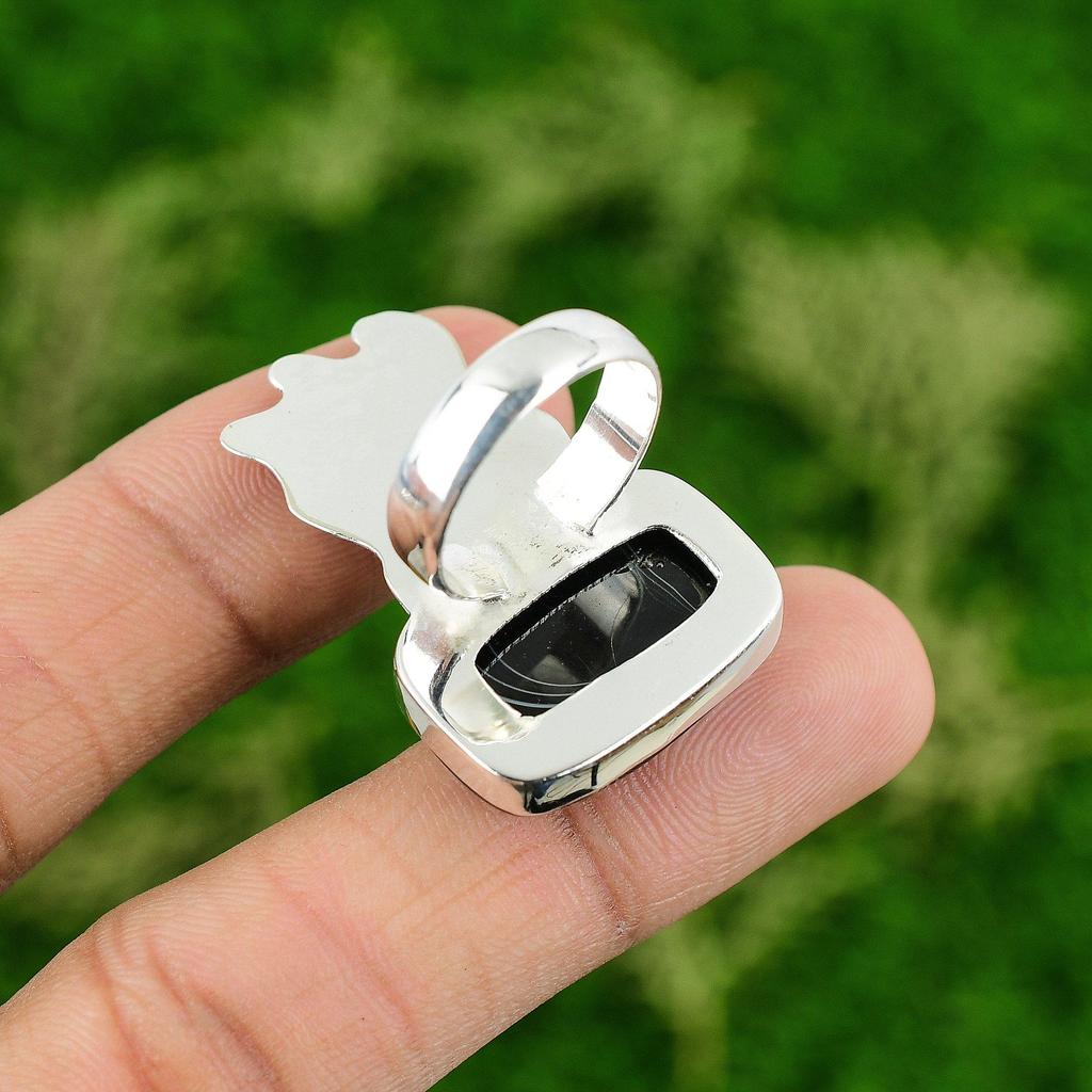 Gift For Women Multi Stone Ring Size 7.75 925 Silver Natural Sardonyx Gemstone