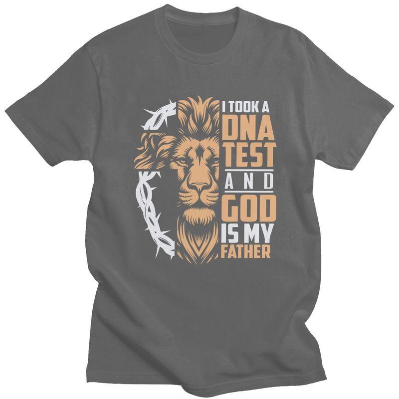 Custom I Took A Dna Test God Is My Father Tshirts for Men Short Sleeve Leisure Tshirt Loose Fit Pure Cotton Tees Gift Idea