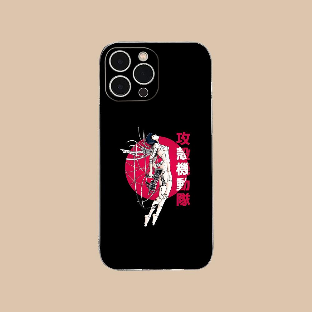 Ghost Shell Mobile Cell Phone Case for iPhone 16 15 14 13 12 11 X XR XS 8 6 Pro Max Plus Mini Clear Colour Protective Cover