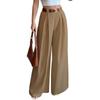 Women Solid High Waist Wide Leg Loose Casual Straight Suit Trousers